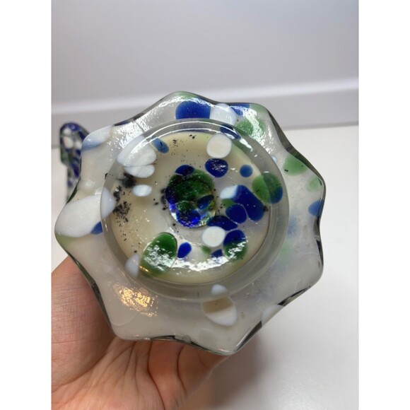 Hand Blown Art Glass Multicolor Christmas Tree Figure Decor candle holder - Picture 6 of 9